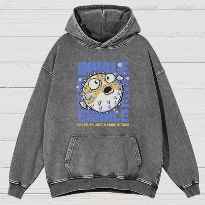 Just a Panic Attack - Funny Fish Sarcasm Vintage Distressed Hoodie