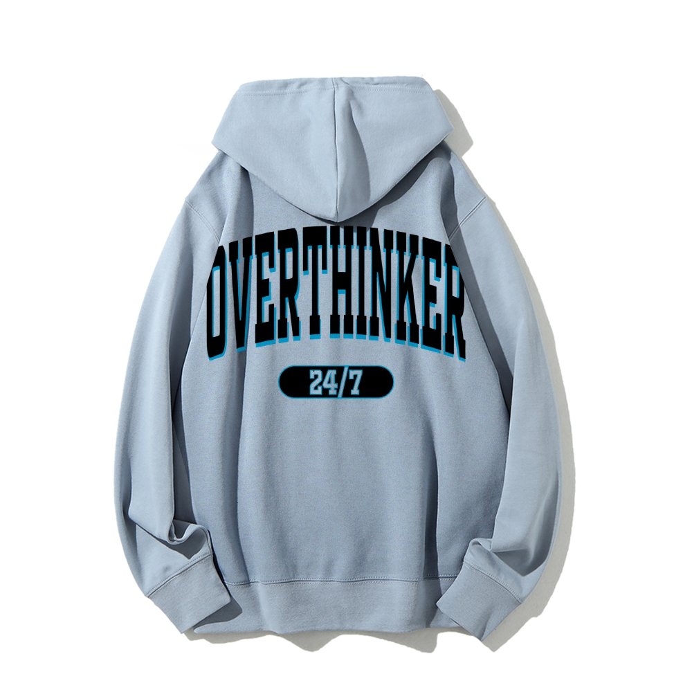 Overthinker All the time Printed Back Cotton Hoodie