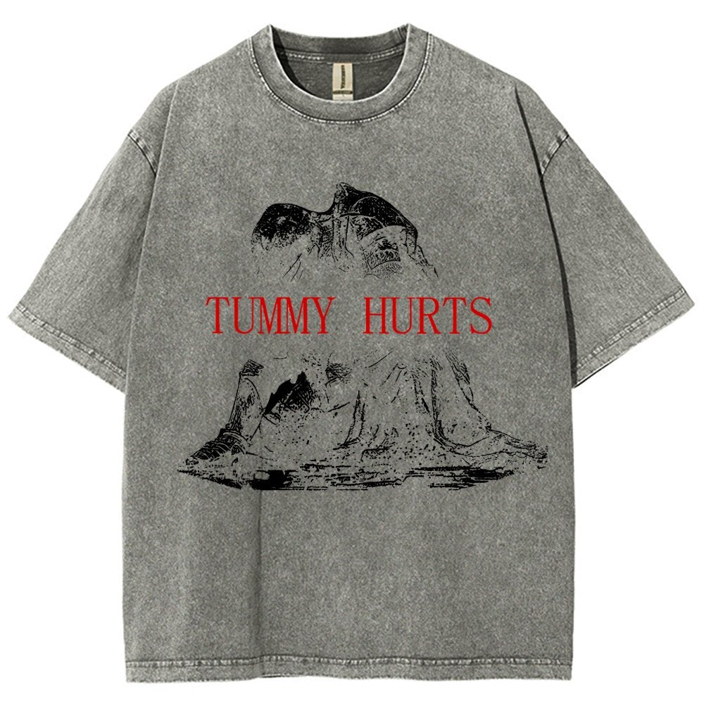 Retro Tummy Hurts Vintage Distressed T-shirt
