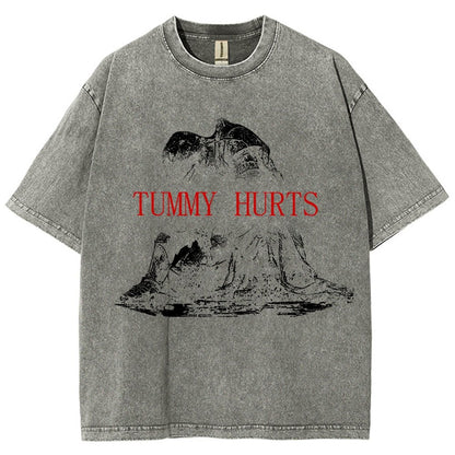 Retro Tummy Hurts Vintage Distressed T-shirt