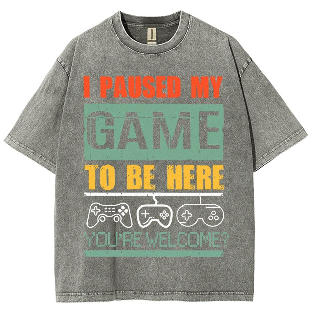 I Paused My Game To Be Here Vintage Distressed T-shirt