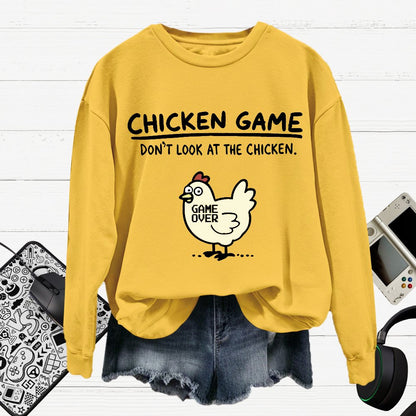 Chicken Game Cotton Pullover Sweatshirt