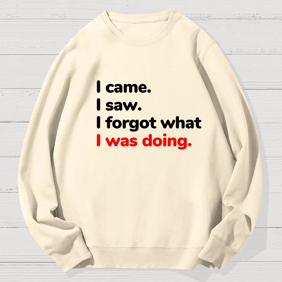 I Came. I Saw. I Forgot What I Was Doing Geek Cotton Sweatshirt