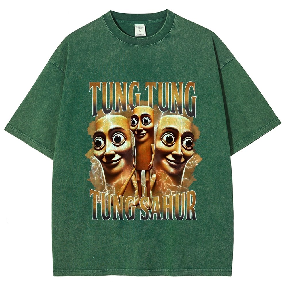 Tung Tung Tung Sahur Funny Vintage Distressed T-shirt