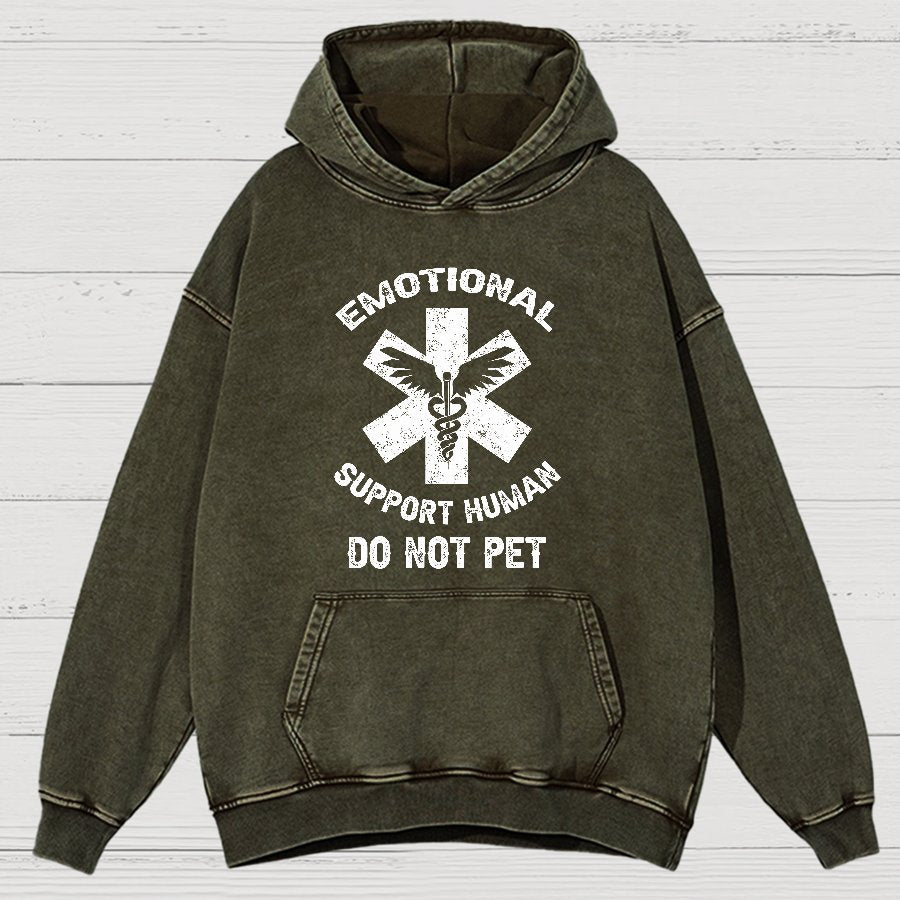 Emotional Support Human Do Not Pet Vintage Distressed Hoodie