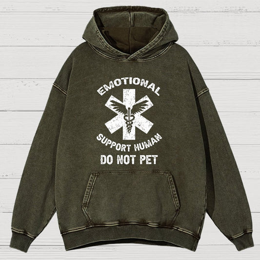 Emotional Support Human Do Not Pet Vintage Distressed Hoodie