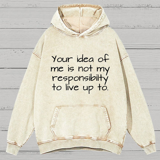 Your Idea Of Me Is Not My Resposibility To Live Up To Vintage Distressed Hoodie
