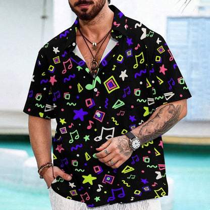 Cool Music Graphic Print Geek Shirt