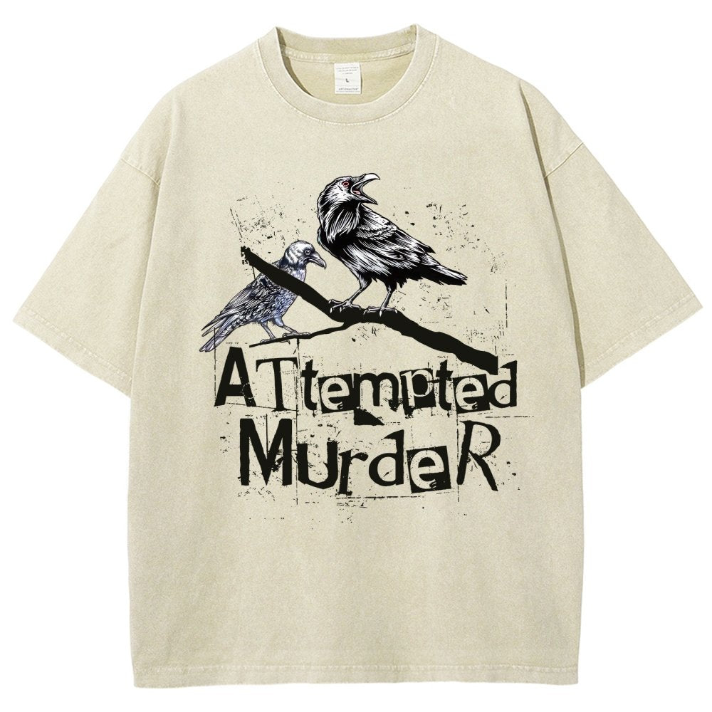 Attempted Murder Crows Vintage Distressed T-shirt
