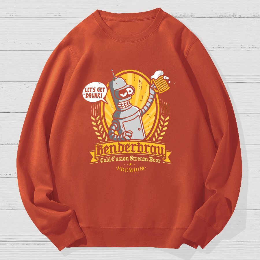 Beer Festival, Let Us Get Our Machines Drunk Geek Cotton Sweatshirt