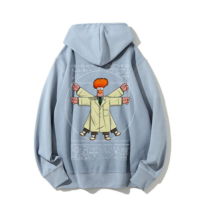 Vitruvian Puppet Printed Back Unisex Cotton Hoodie