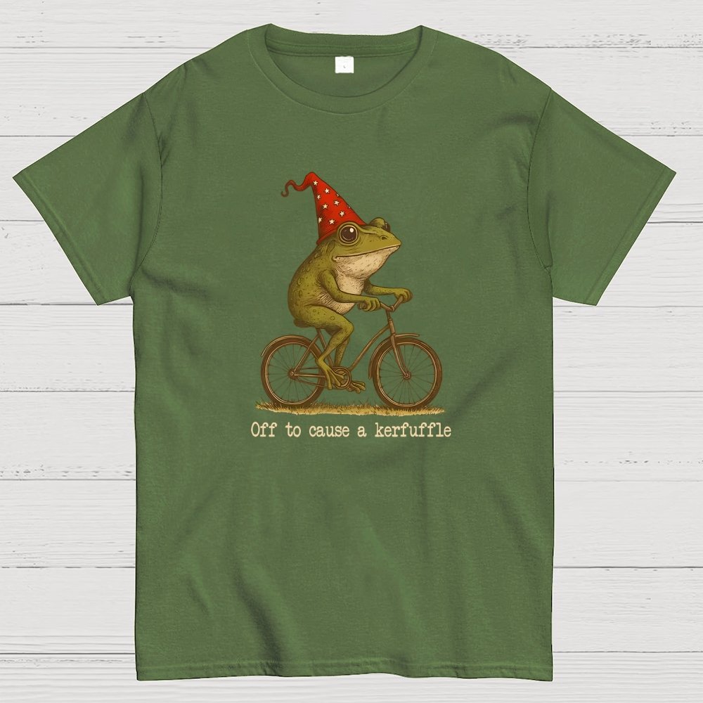 Off To Cause A Kerfuffle Frog Geek T-Shirt