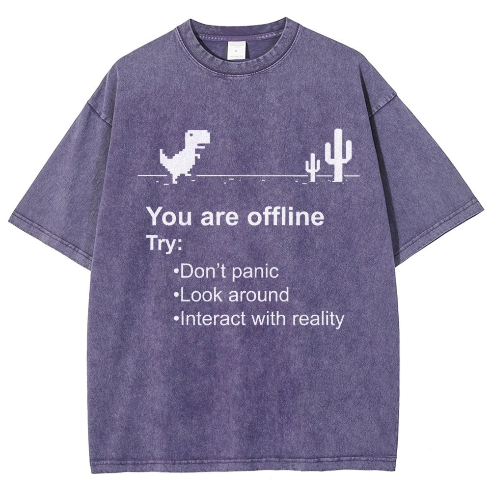 Funny offline Vintage Distressed T-shirt