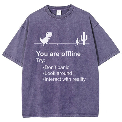 Funny offline Vintage Distressed T-shirt