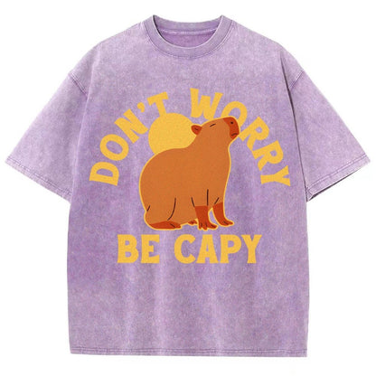 Don't Worry Be Capy Vintage Distressed T-shirt