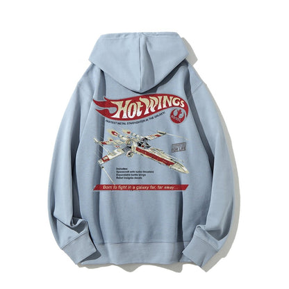 Hot Wings Rebel Printed Back Unisex Cotton Hoodie