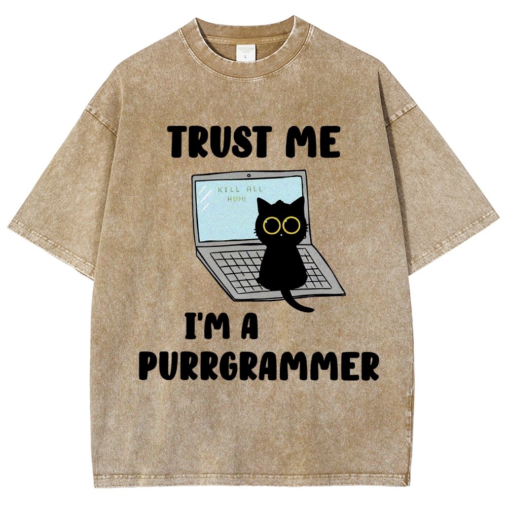 Trust Me Kill All Homi 00 I'm A Purrgrammer Vintage Distressed T-shirt