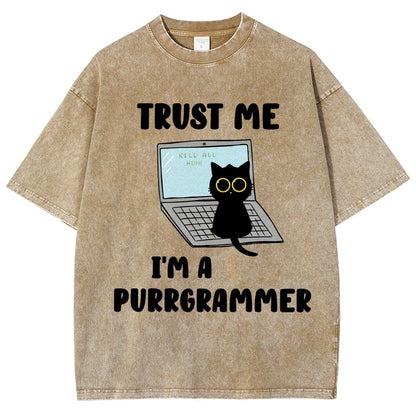 Trust Me Kill All Homi 00 I'm A Purrgrammer Vintage Distressed T-shirt