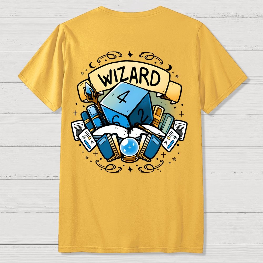 Wizard Dice Front And Back Printing Geek T-Shirt