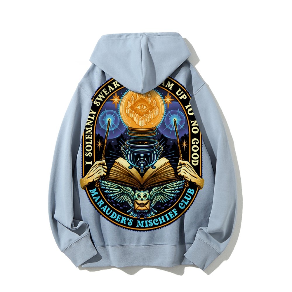 Mischief Club Printed Back Cotton Hoodie