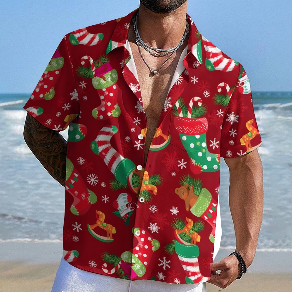Merry Christmas Pattern Print Geeky Shirt
