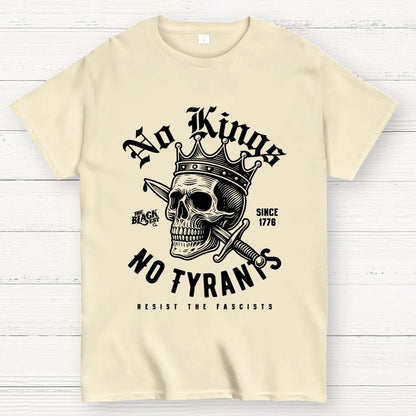 No Kings No Tyrants Skull Protest Geek T-Shirt