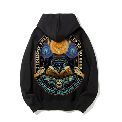 Mischief Club Printed Back Cotton Hoodie