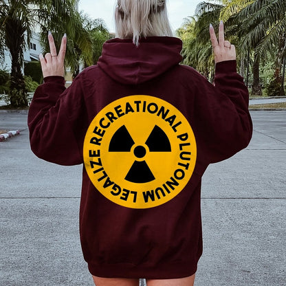Legalize Recreational Plutonium Printed Back Unisex Cotton Hoodie