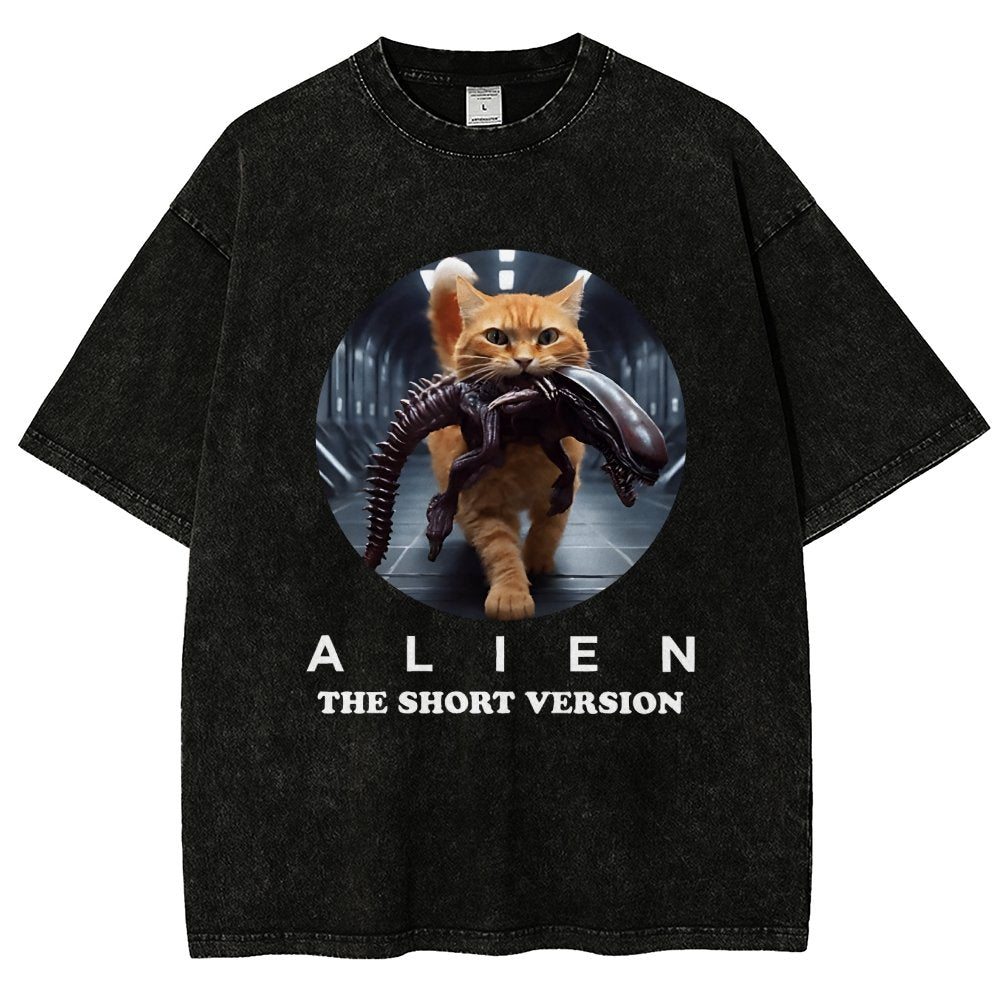 Mysterious Creature Short Version Vintage Distressed T-shirt