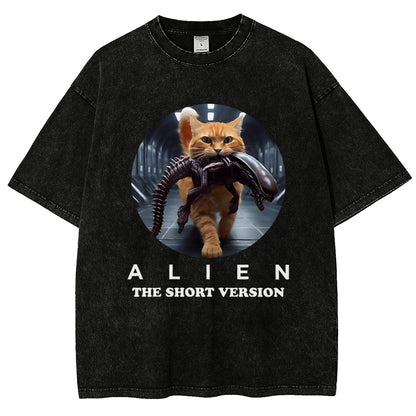 Mysterious Creature Short Version Vintage Distressed T-shirt