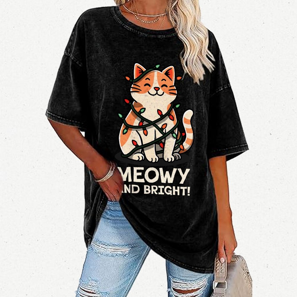 Meowy And Bright! Vintage Distressed T-shirt