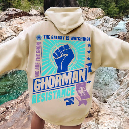 Galactic Resistance Printed Back Cotton Hoodie