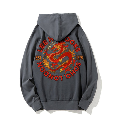 Mysterious Town's (Werewolves of London) Printed Back Cotton Hoodie