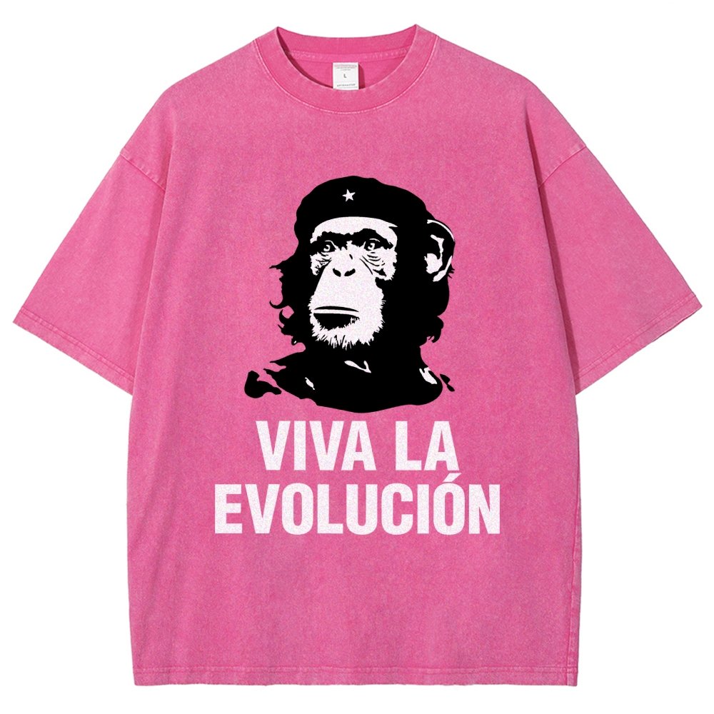 Marxist Evolution Funny Chimpanzee Monkey Rebellious Figure Parody Slogan Vintage Distressed T-shirt
