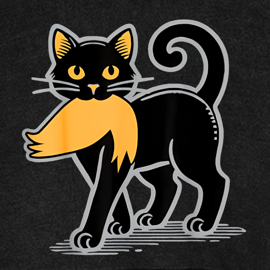 Black Cat Satire Vintage Distressed Hoodie