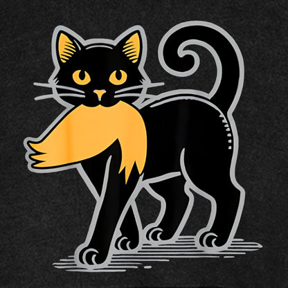 Black Cat Satire Vintage Distressed Hoodie