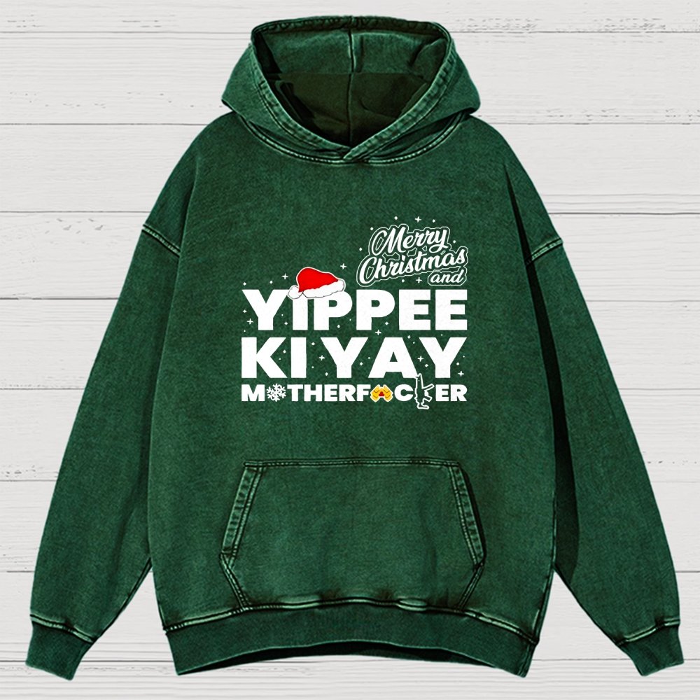 Merry Christmas And Yippee Ki Yay Motherfucker Vintage Distressed Hoodie