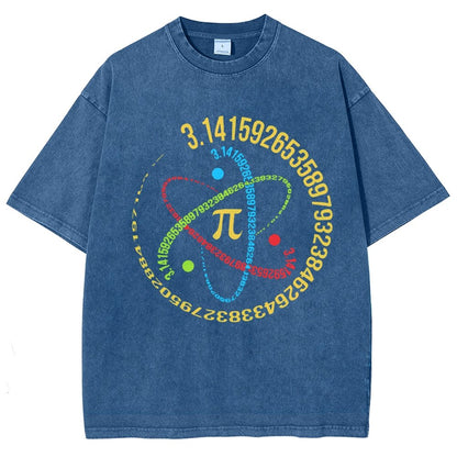 Atom Pi Math Science Vintage Distressed T-shirt