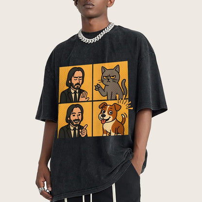 Dog Vintage Distressed T-shirt