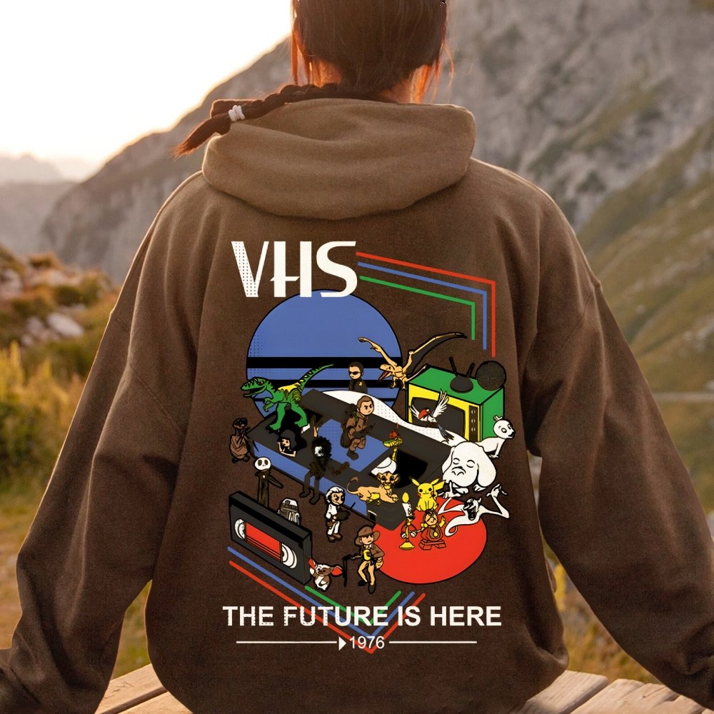 The Future Is Here Printed Back Unisex Cotton Hoodie
