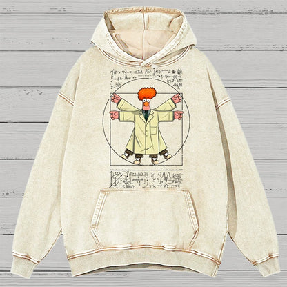 Vitruvian Puppet Vintage Distressed Hoodie
