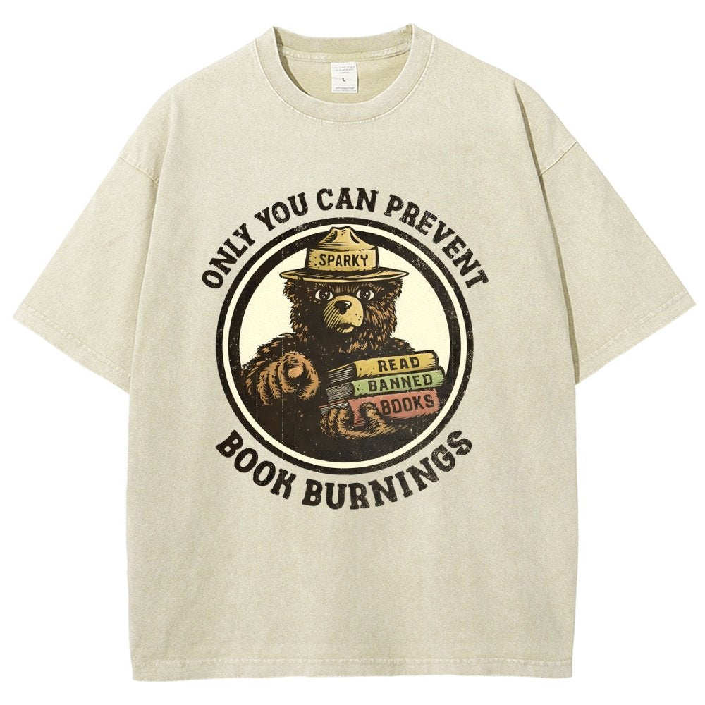 Only You Can Prevent Book Burnings Vintage Distressed T-shirt