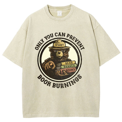 Only You Can Prevent Book Burnings Vintage Distressed T-shirt
