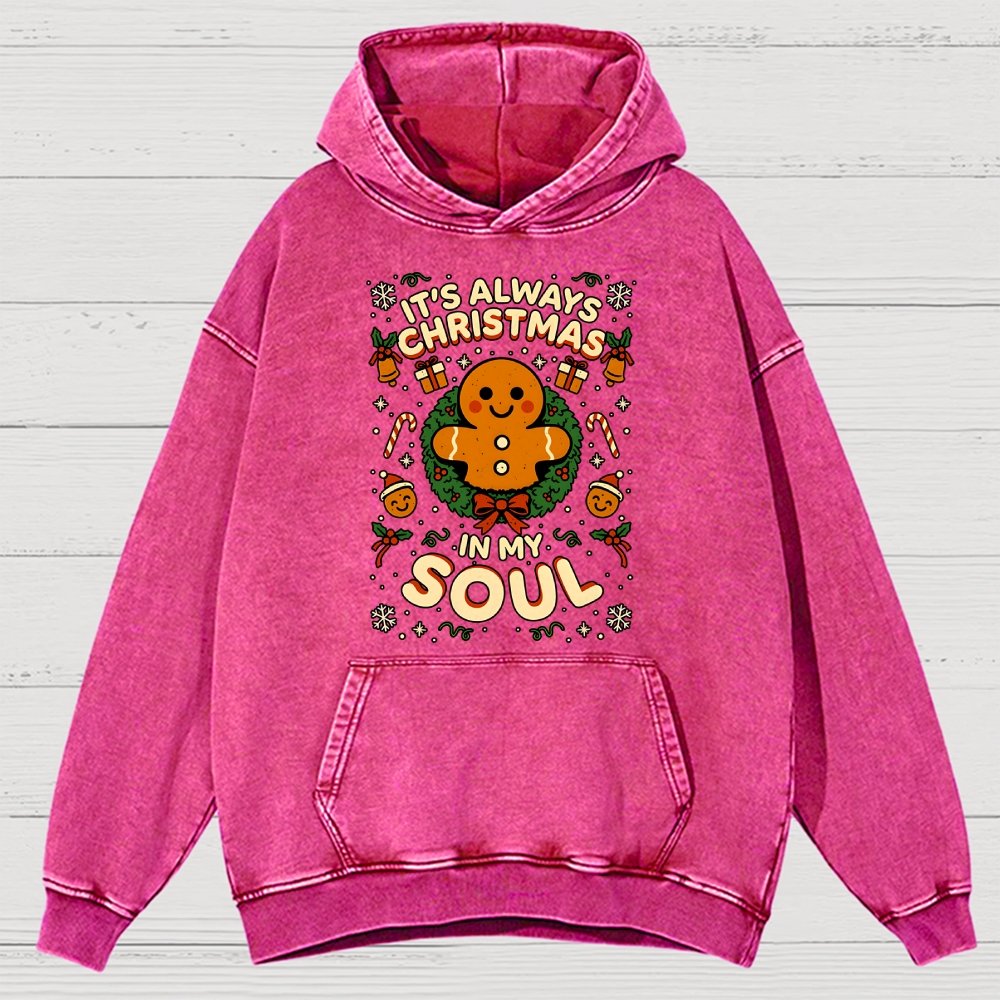 Christmas Soul Gift Vintage Distressed Hoodie