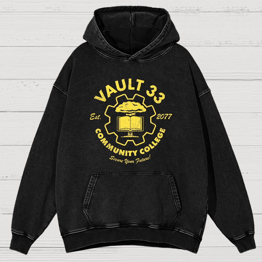 Community College Vintage Distressed Hoodie