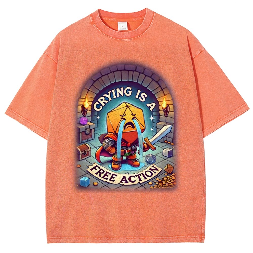 Crying is a Free Action Vintage Distressed T-shirt