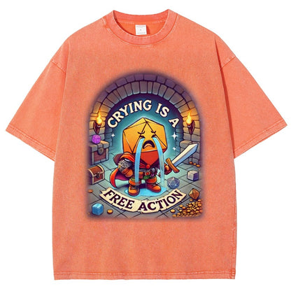 Crying is a Free Action Vintage Distressed T-shirt
