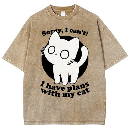 I Like Cats Not People - Cute Irony Pet Vintage Distressed T-shirt