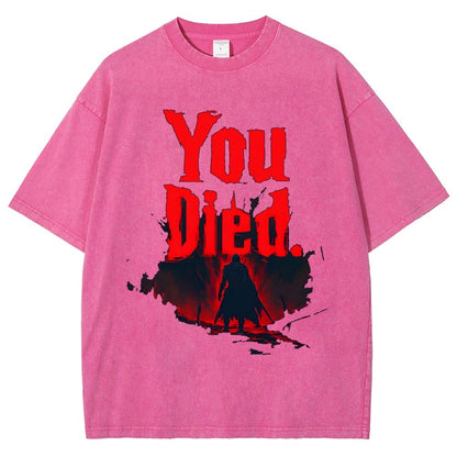 You Died ！Vintage Distressed T-shirt