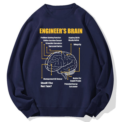 Engineers Brain Funny Sarcastic Engineering Geek Cotton Sweatshirt